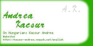 andrea kacsur business card